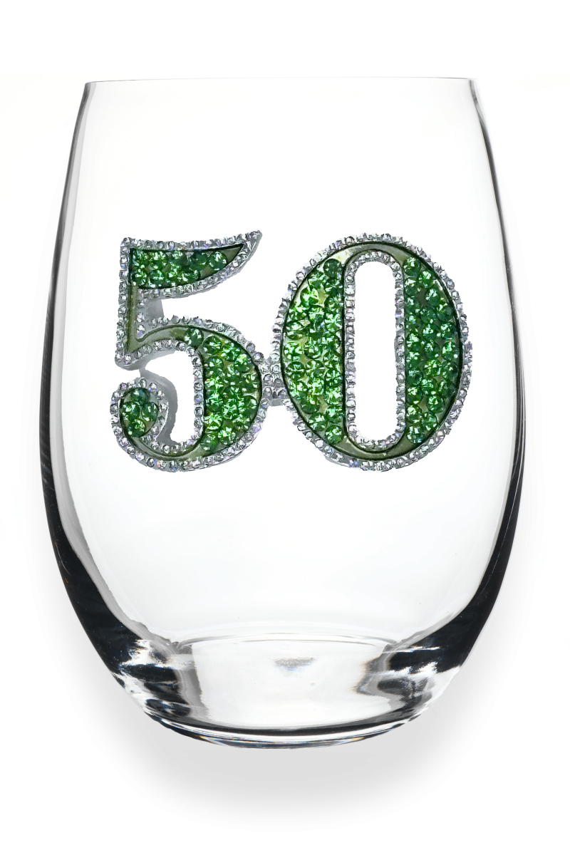 50th Birthday Jeweled Stemless