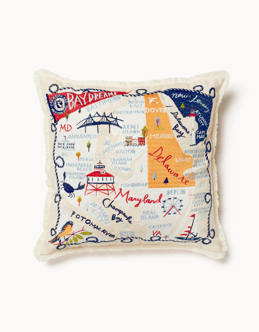 Embroidered Pillow Bay Dreams