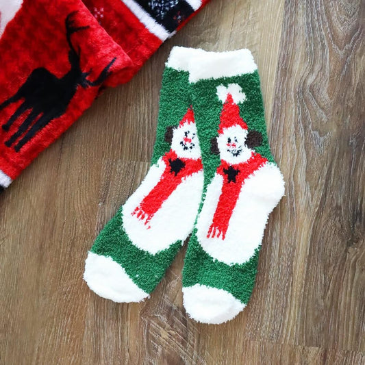 Soft Christmas Character Socks - Snowman