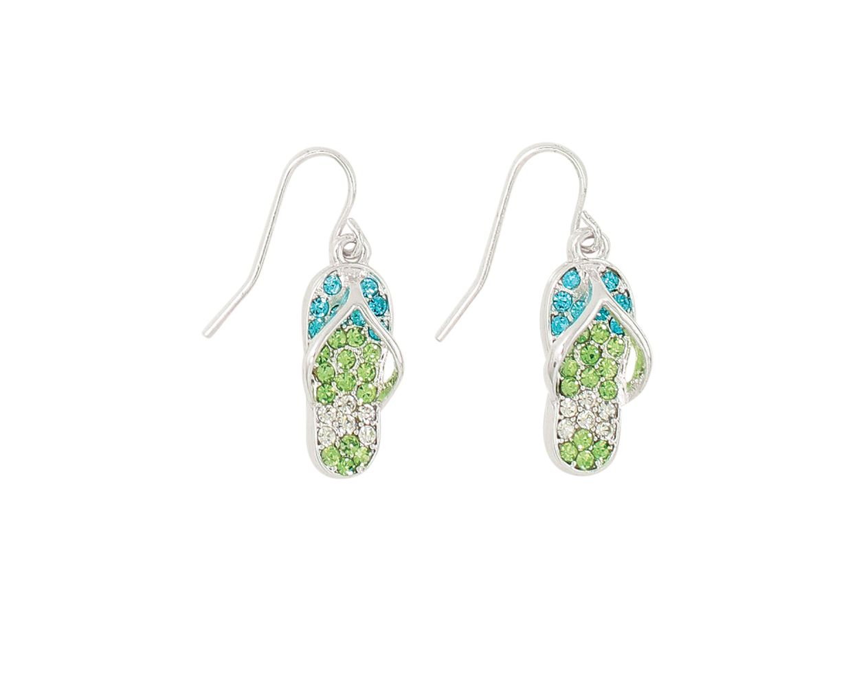 Sandals Pave Aqua Crystals Earrings