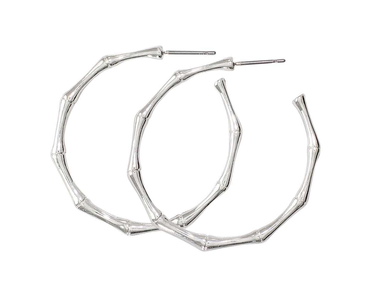 WARM SILVER BAMBOO HOOP