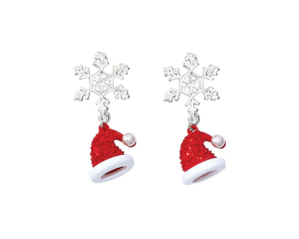 SANTA HAT W/ SNOWFLAKE EARRING