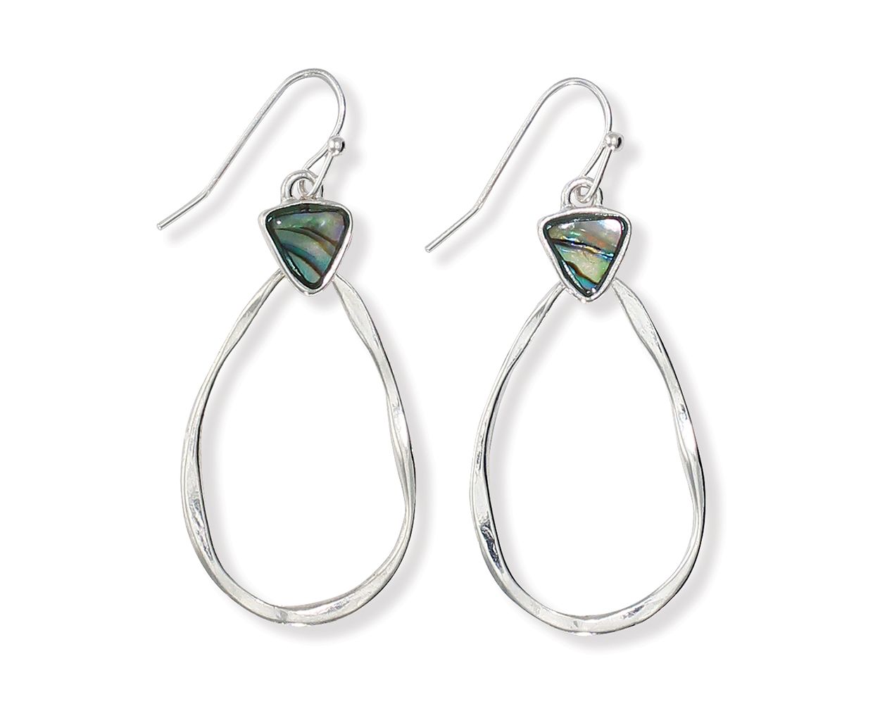 SILVER TEARDROP W/ABALONE
