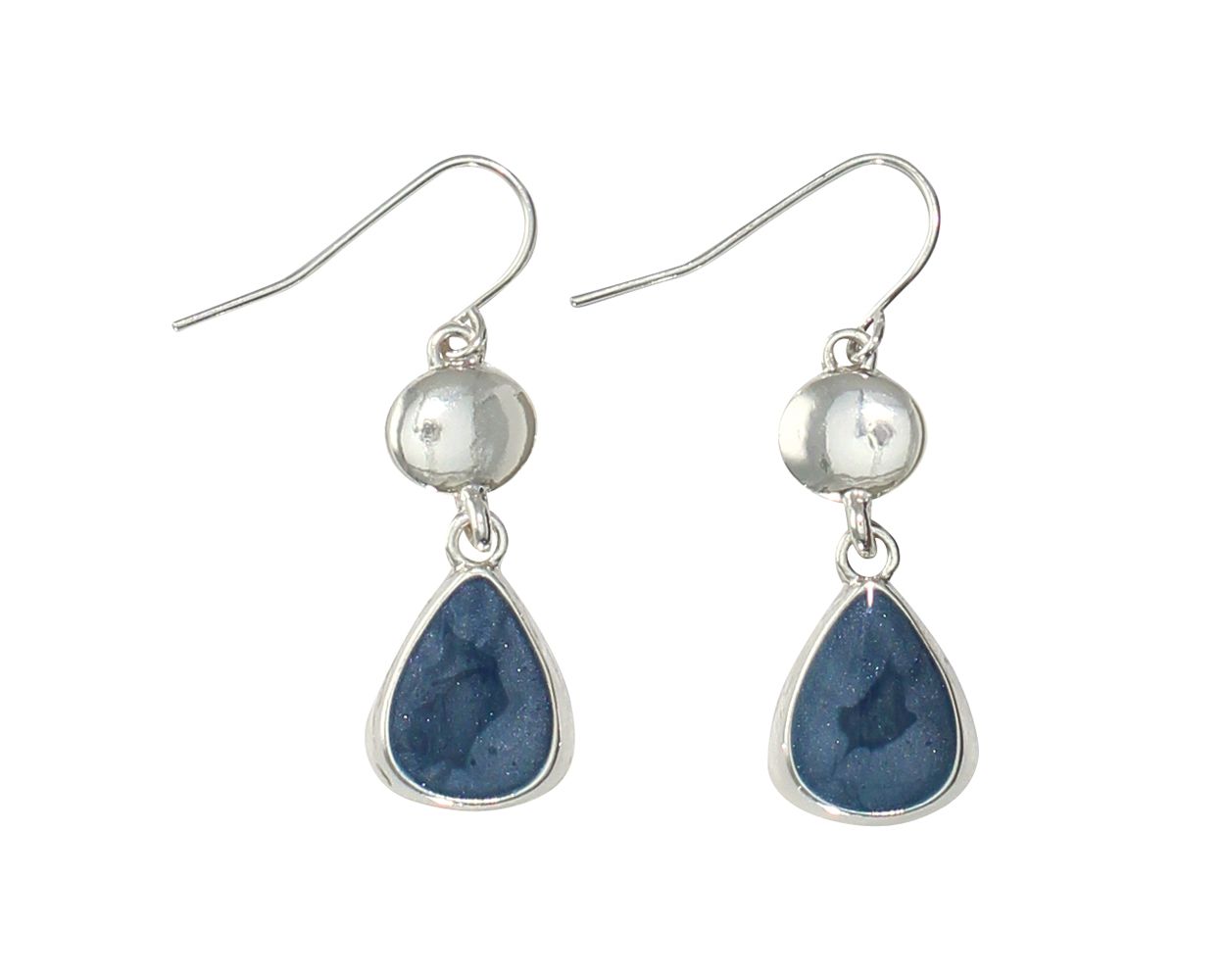NEUTRAL BLUE SLVR DROP EARRING