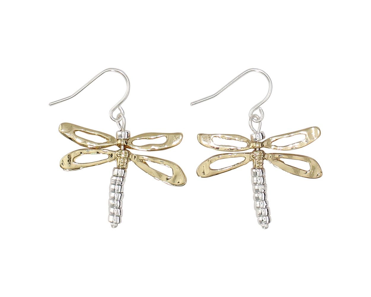 2TONE DRAGONFLIES EARRING
