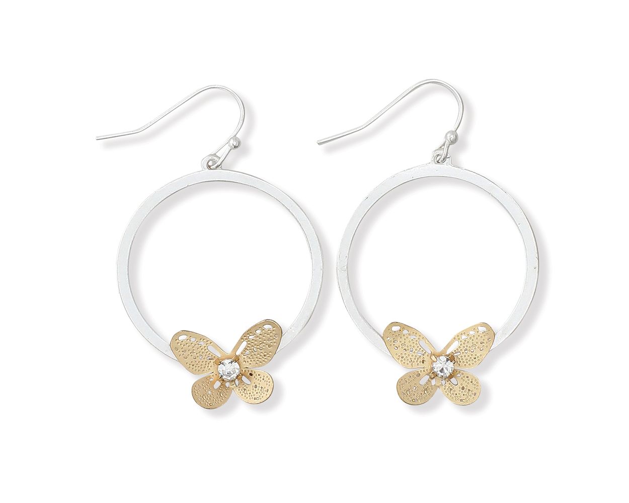 2TONE BUTTERFLY EARRING