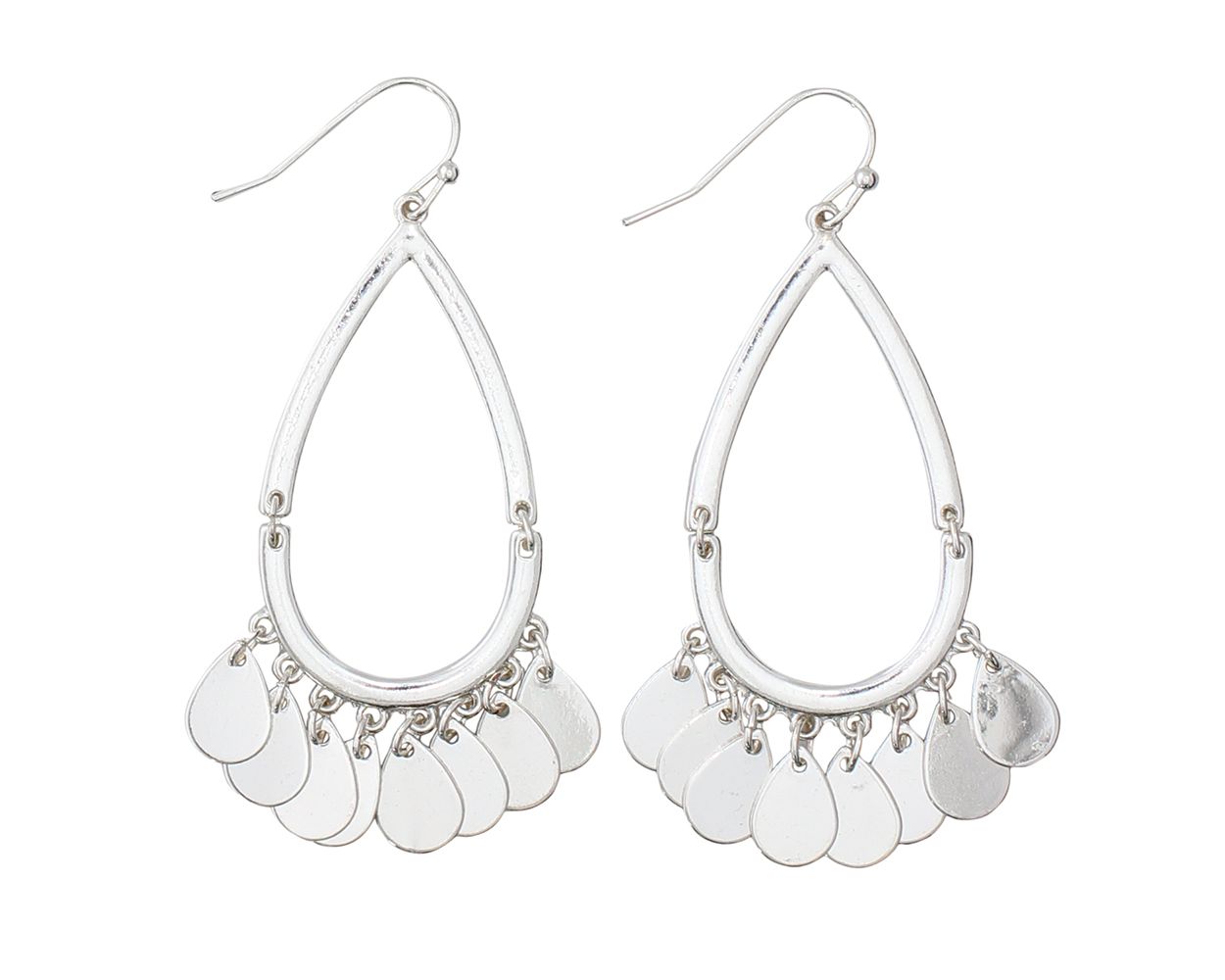 SILVER HINGED TEARDROP