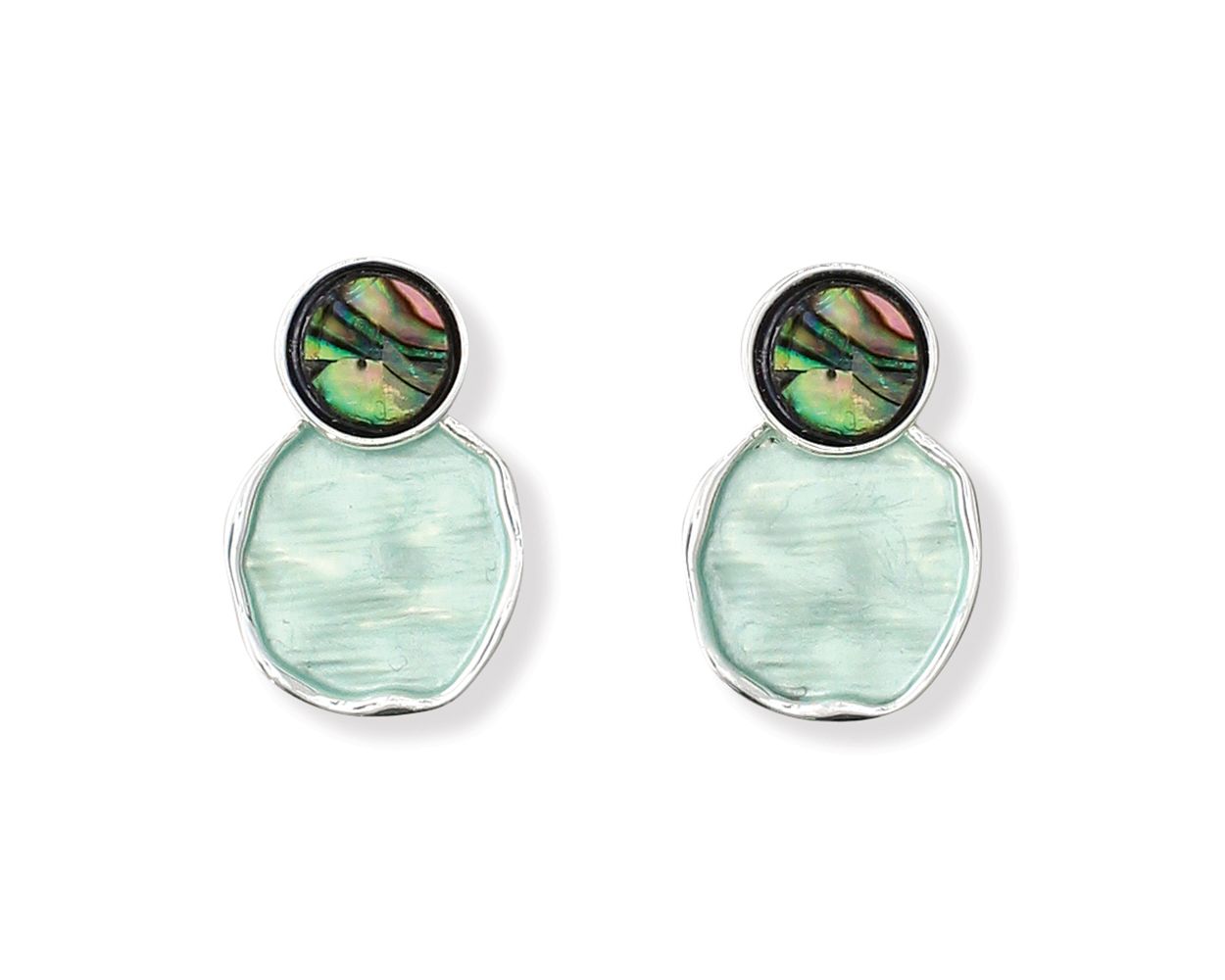 AQUA W/ ABALONE EARRING