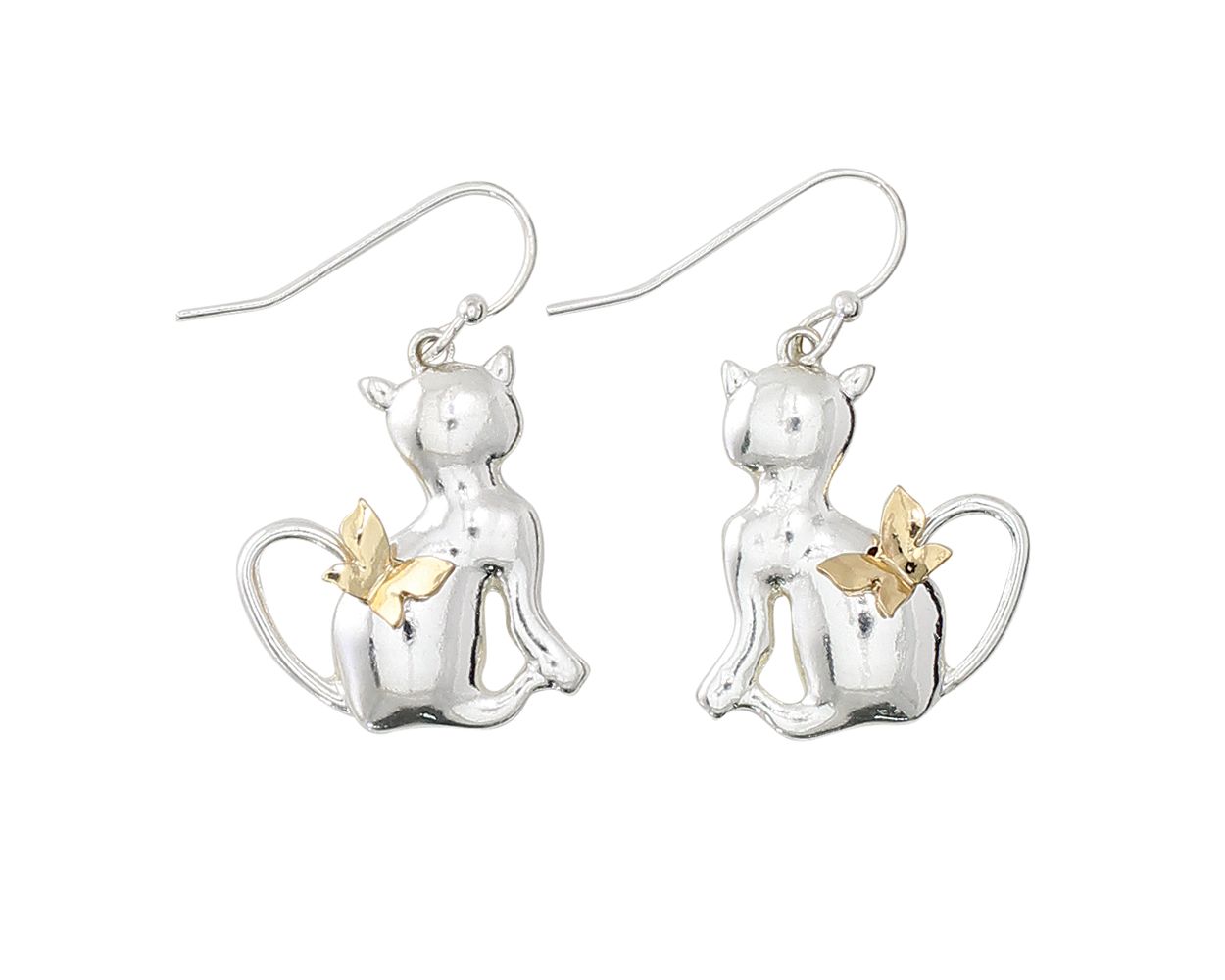 CAT W/BUTTERFLY EARRING