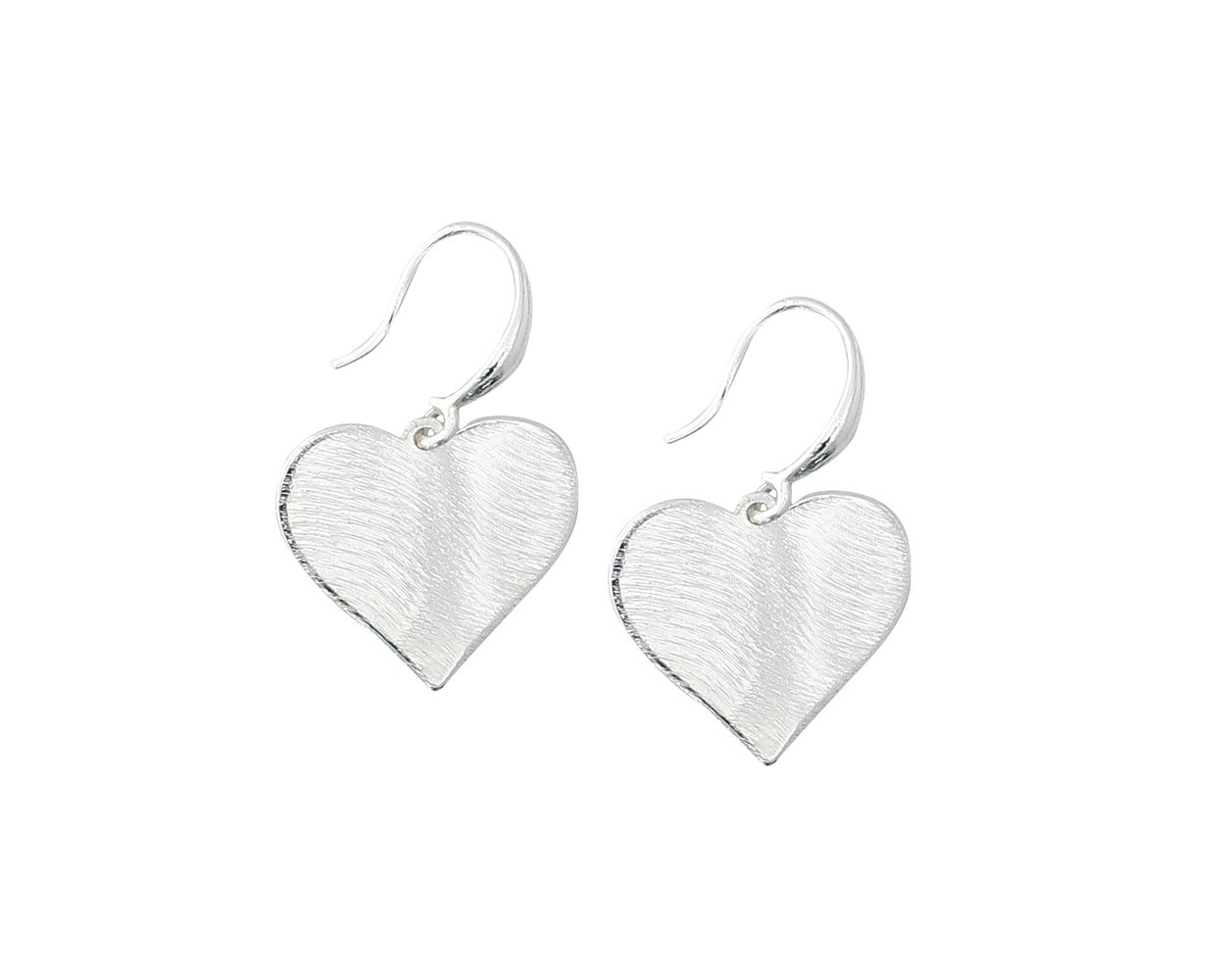 BRIGHT SILVER HEART EARRING