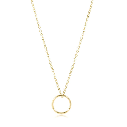 Halo Gold Charm Necklace 16"