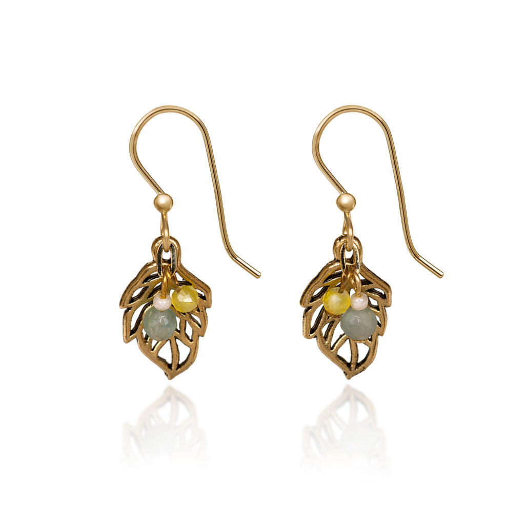 OPN LEAF W/ BEADED CASCADE