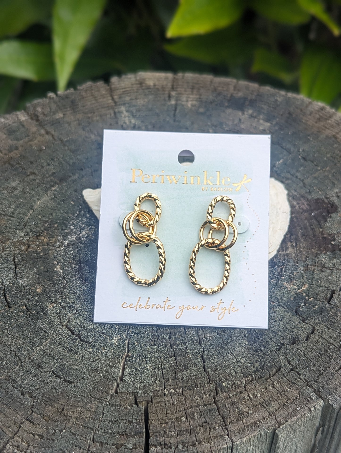 GOLD TWIST DROP EARRING