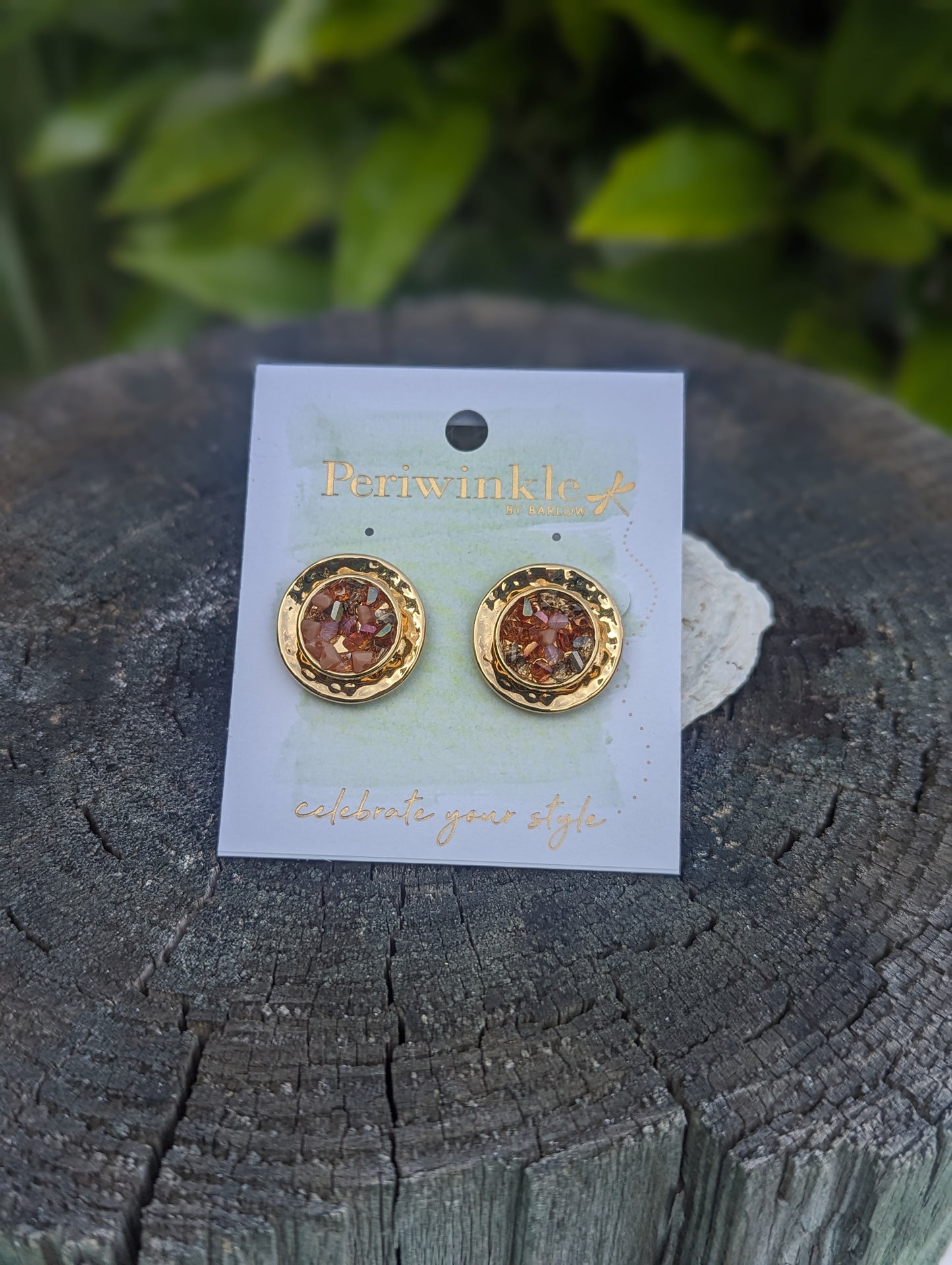 GOLD GLITTER/STONE EARRING