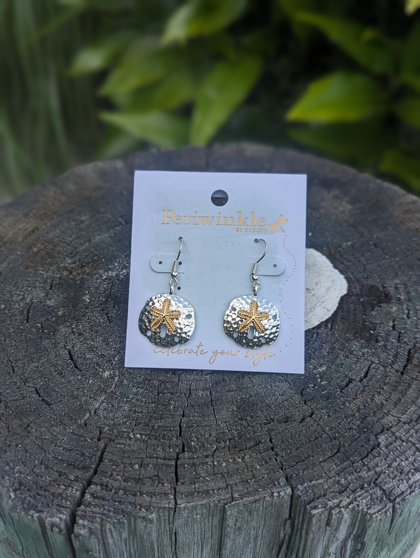 2TONE SAND DOLLAR EARRING