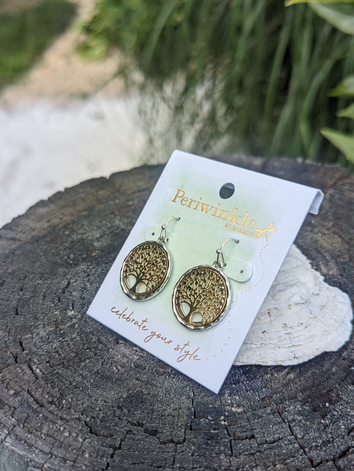 TWOTONE TREE OF LIFE EARRING