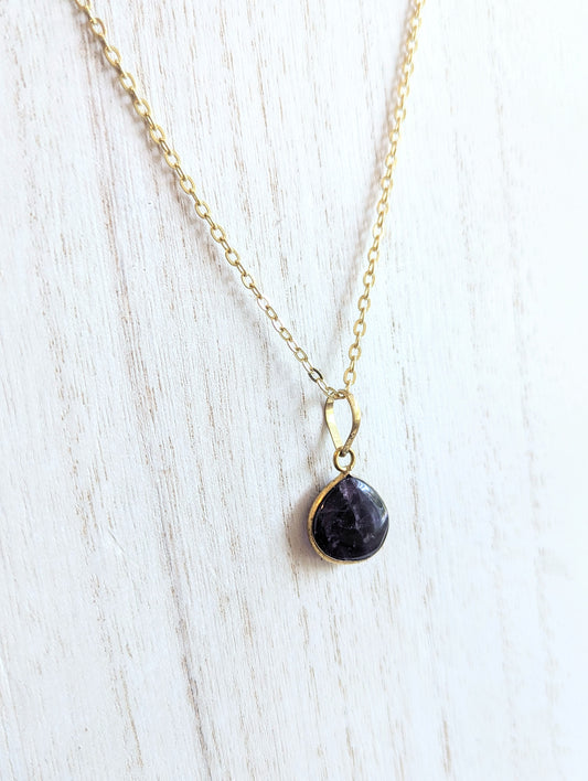 Precious Black Sky Stone Necklace