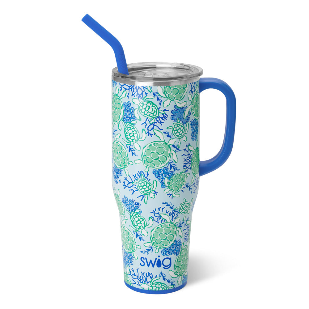 Enjoy your favorite beverages on the move with our 40oz SWIG Tumbler from The Painted Cottage boutique in Edgewater, Maryland. With its slim design, it fits perfectly in cup holders and keeps drinks cold for over 12 hours and hot for over 3 hours, featuring triple insulation technology and a BPA-free lid.