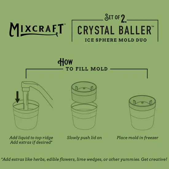 Crystal Baller Ice Sphere Mold Set of 2