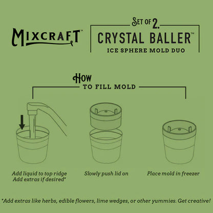 Crystal Baller Ice Sphere Mold Set of 2