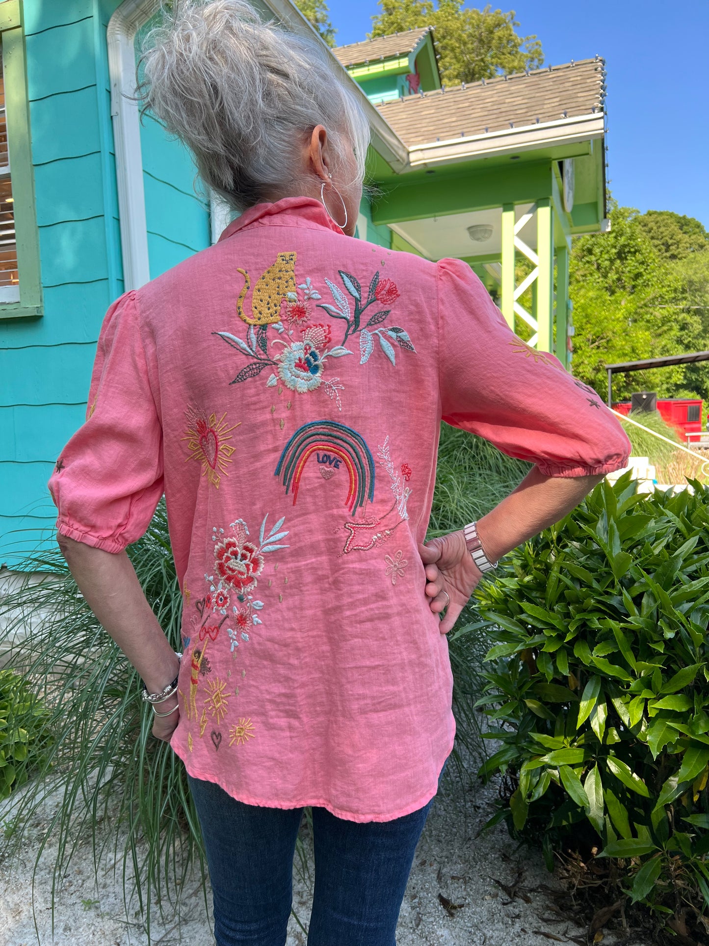 RUTH LISBON CORAL SUNSET BLOUSE