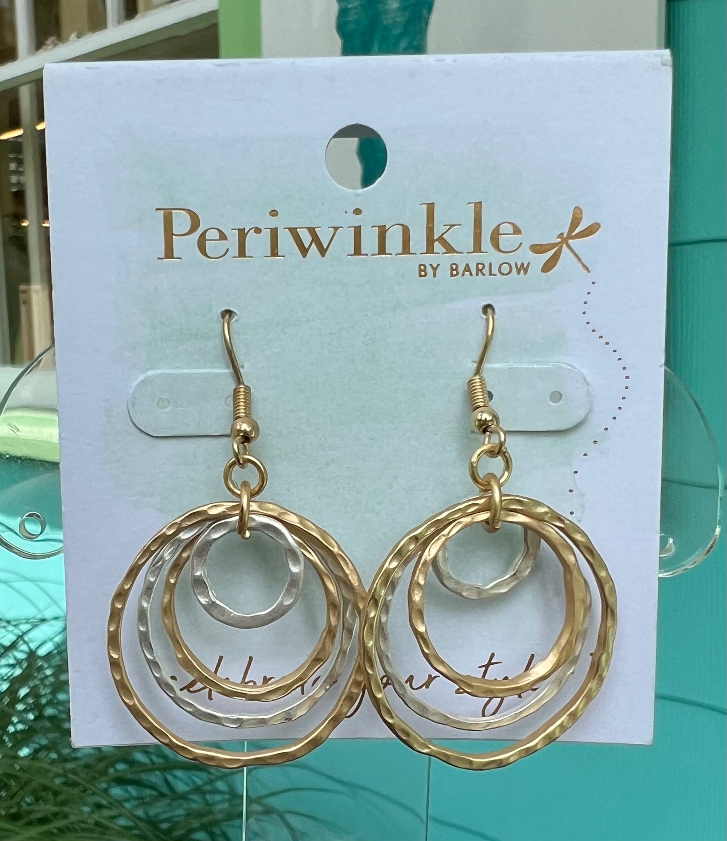 2TONE TEXTURED CIRCLES EARRING