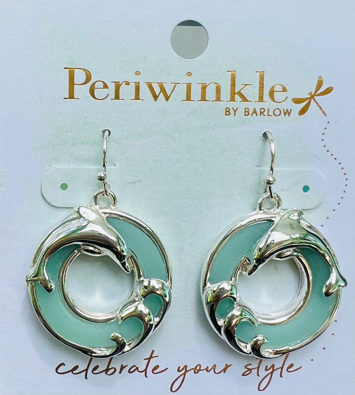 ROUND DOLPHIN FROSTY EARRING