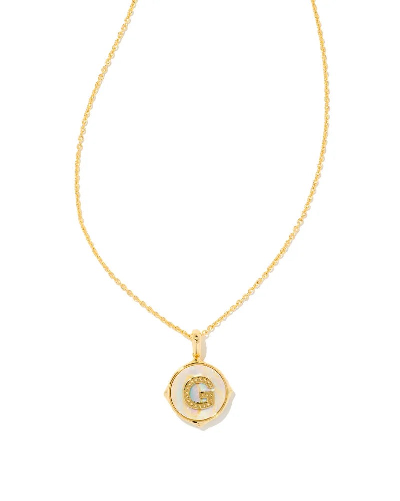 LETTER G DISC GOLD IRID ABALONE