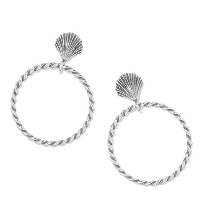 Silver Shells Hoop Earrings