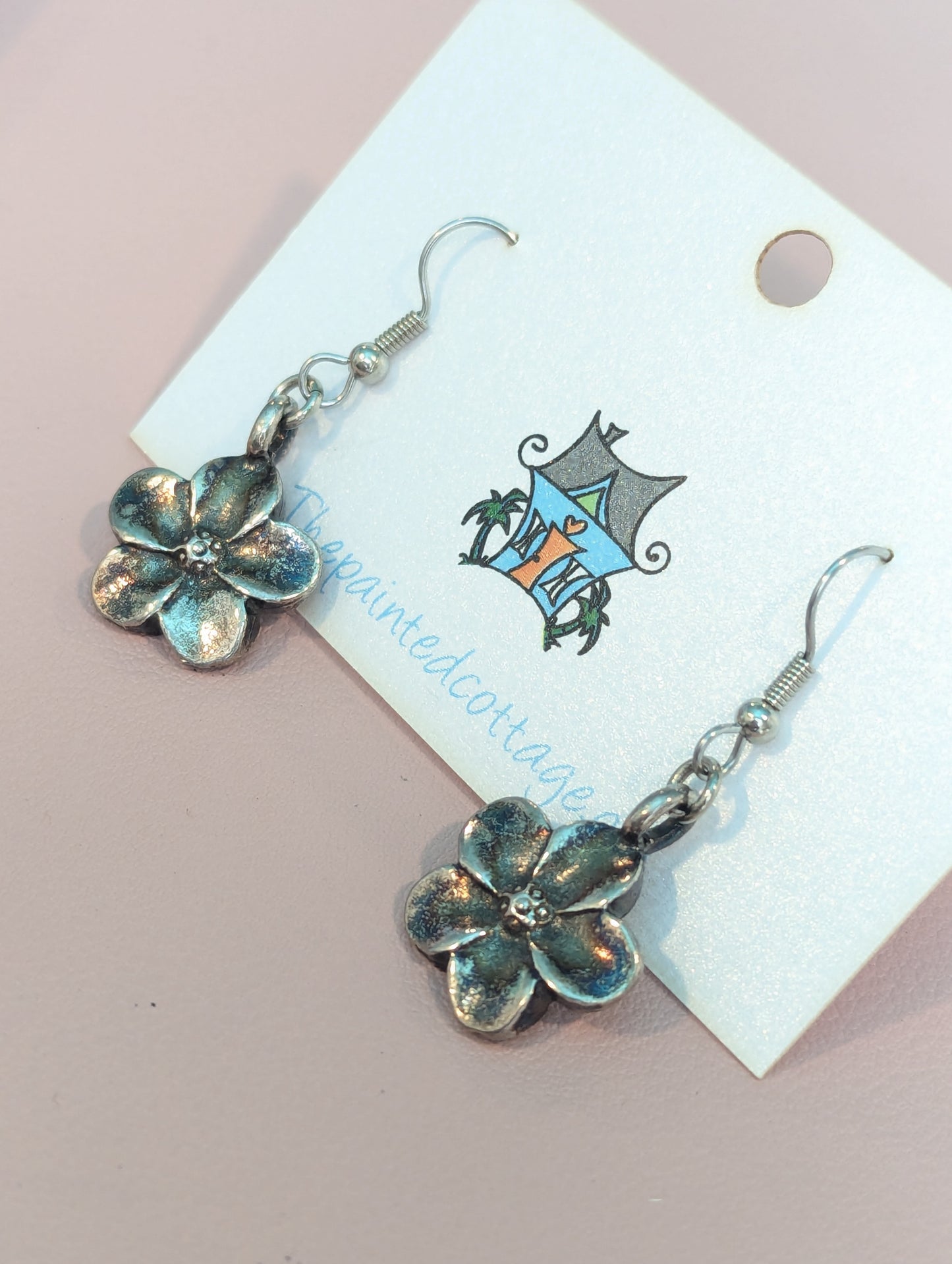 Distressed Flower Dangle Earrings The Painted Cottage JEWELRY rn-image_picker_lib_temp_1891a0ae-9cac-4495-b948-35a36abef563