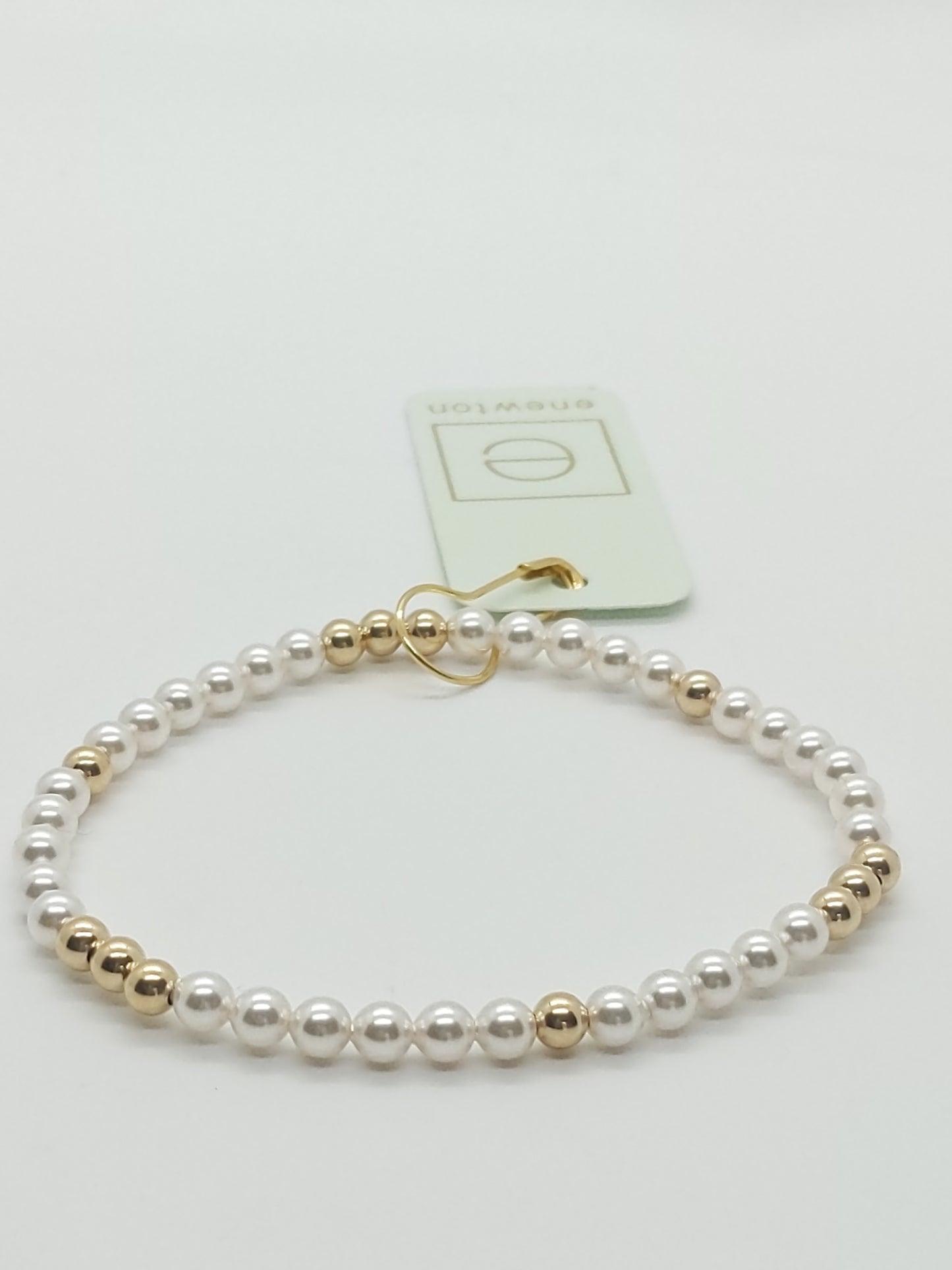 Worthy Pattern 4mm Bead Bracelet | Pearl