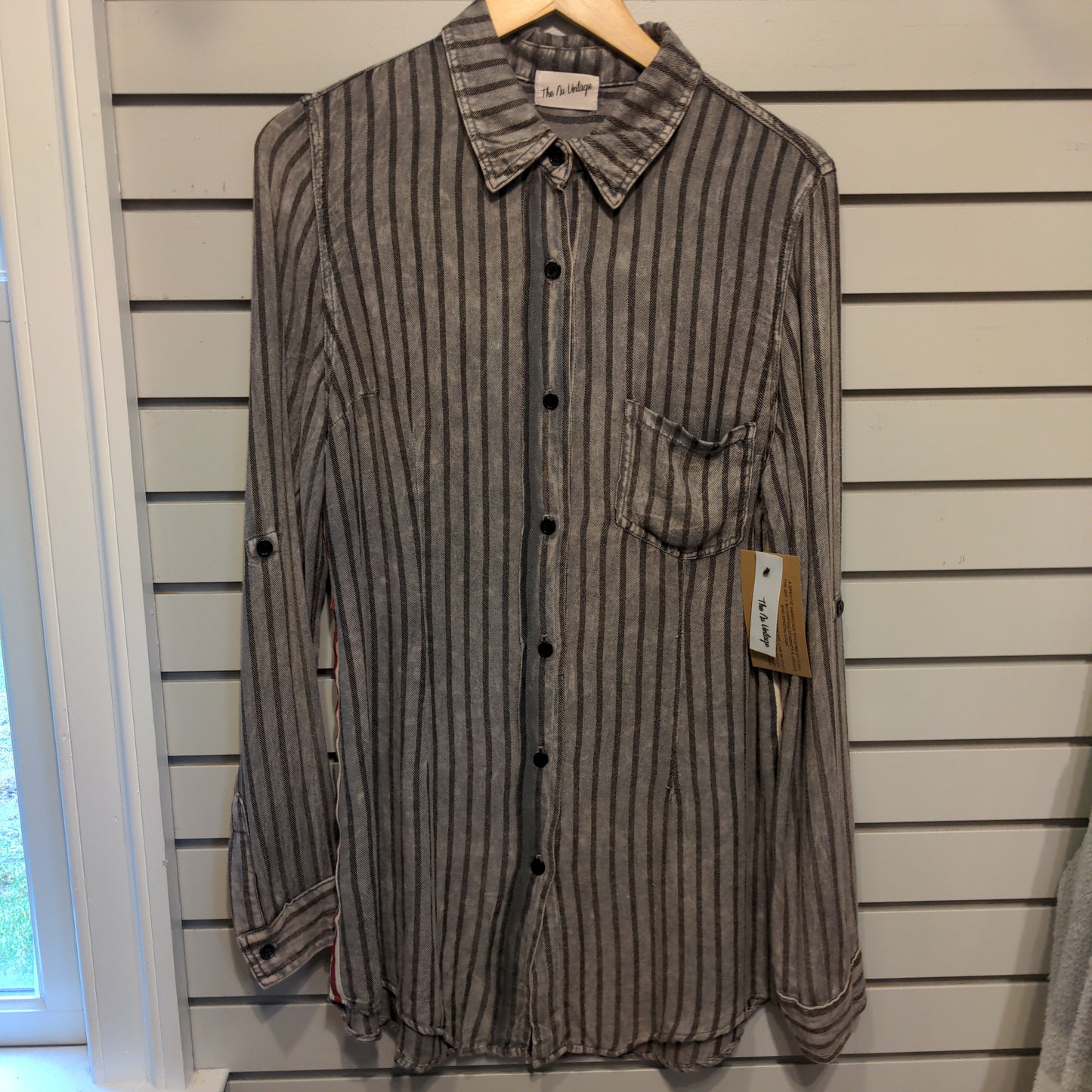 Grey Stripe Rock & Roll Shirt