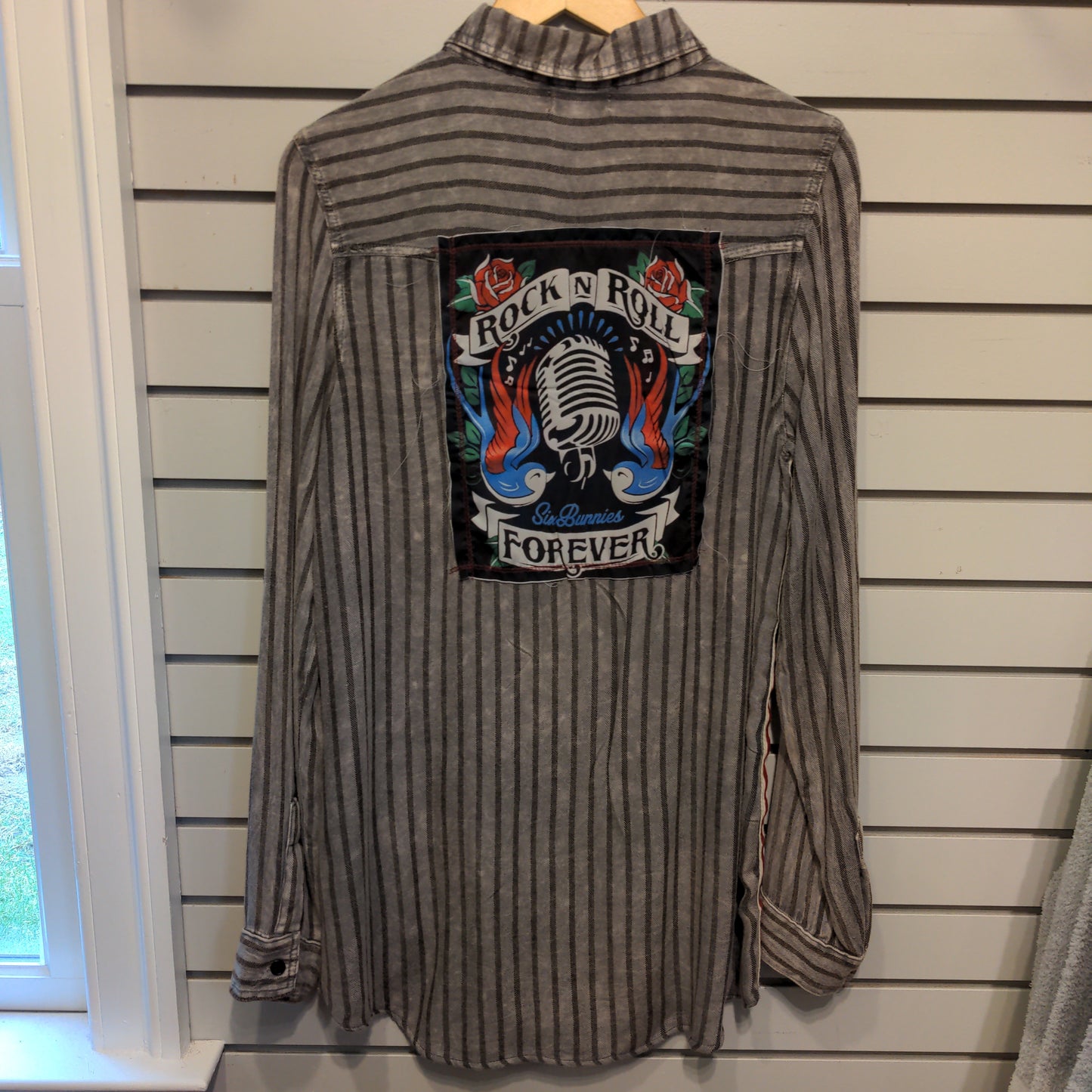 Grey Stripe Rock & Roll Shirt