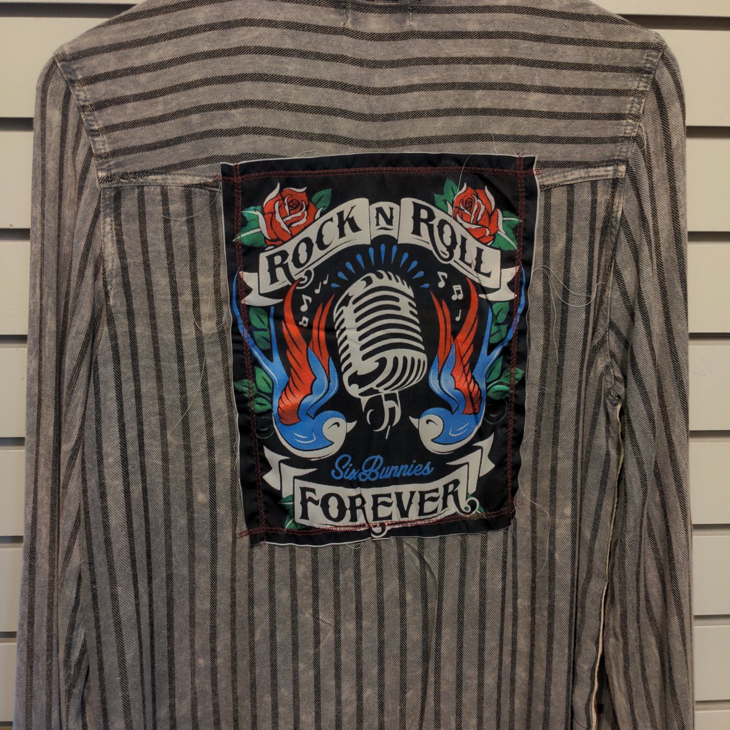 Grey Stripe Rock & Roll Shirt