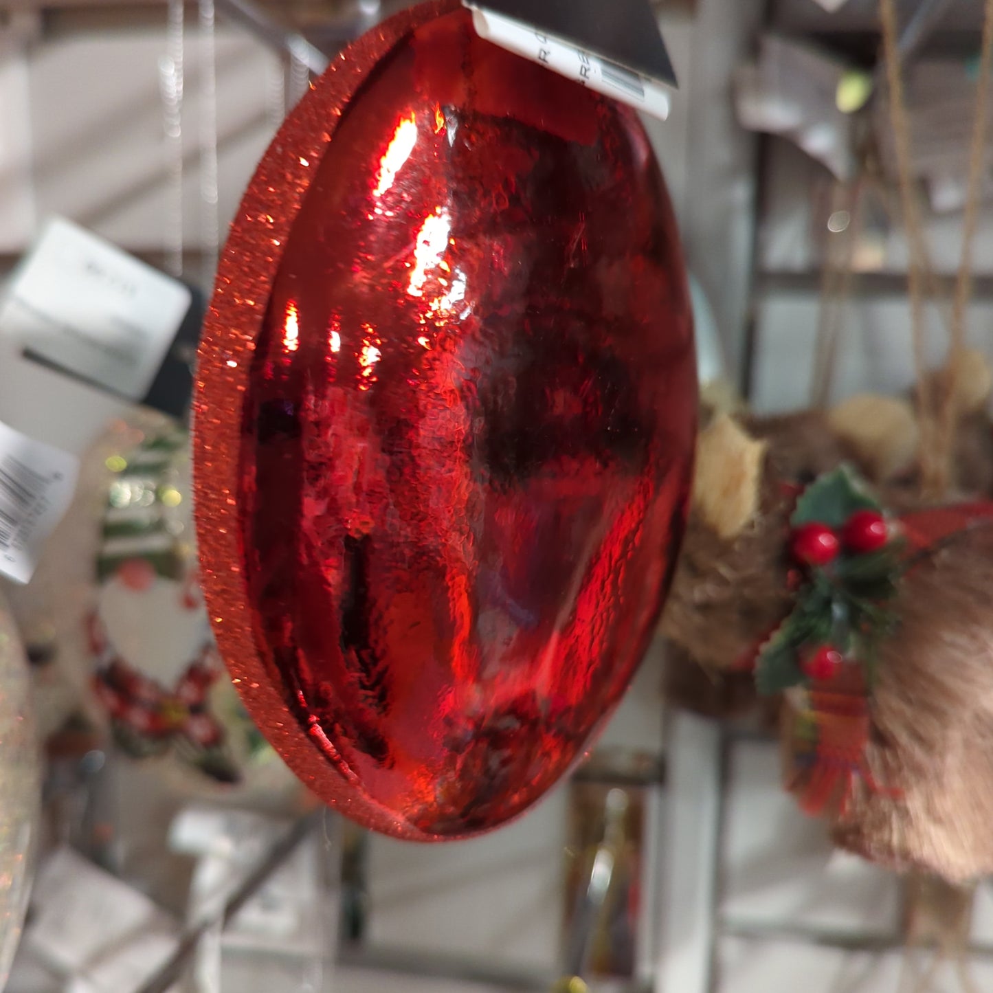 GLASS OVAL NUTCRACKER ORNAMENT GREEN