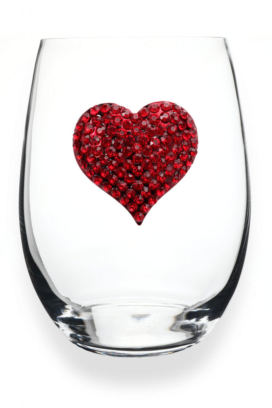 RED HEART JEWELED STEMLESS