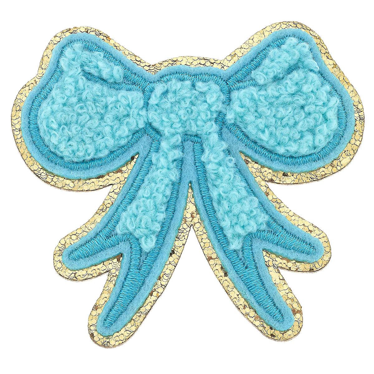 CHENILLE LARGE GLITTER BOW PATCH | Aqua CANVAS Patch 23805P-AQ_1200x_c43521a2-e181-4d40-b208-44af549460e4