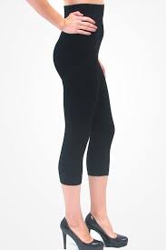 High Waisted 3/4 Length Leggings Black