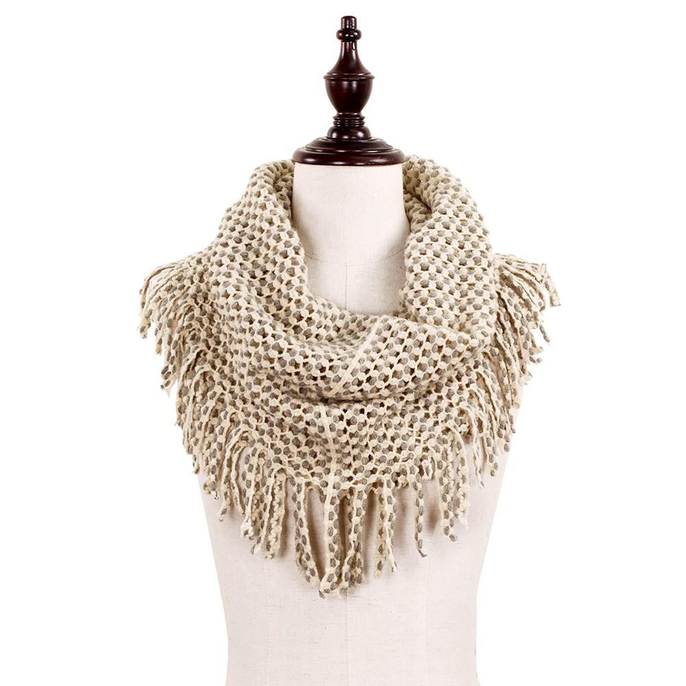 BEIGE TUBULAR MINI WITH FRINGE