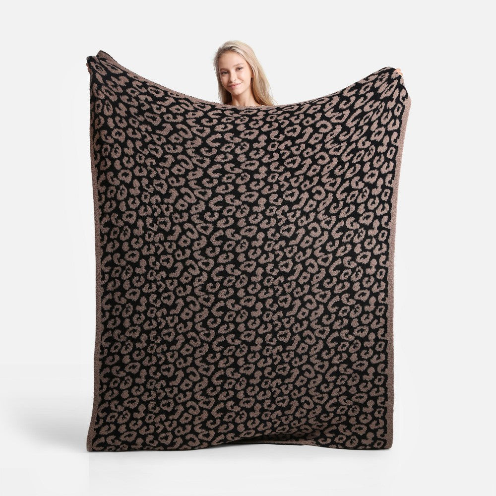 SUPER SOFT ANIMAL PRINT BLANKET COFFEE