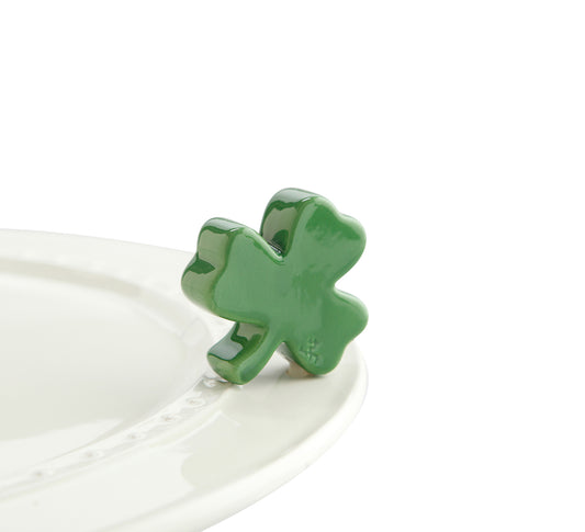 Nora Fleming Irish at Heart. Lucky green shamrock mini. Shop at The Painted Cottage in Edgewater, MD.