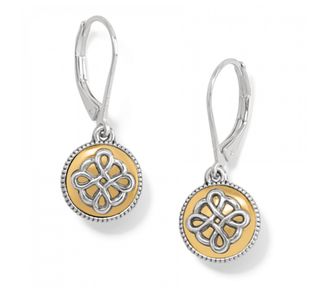 Interlok Noir Two Tone Leverback Earrings