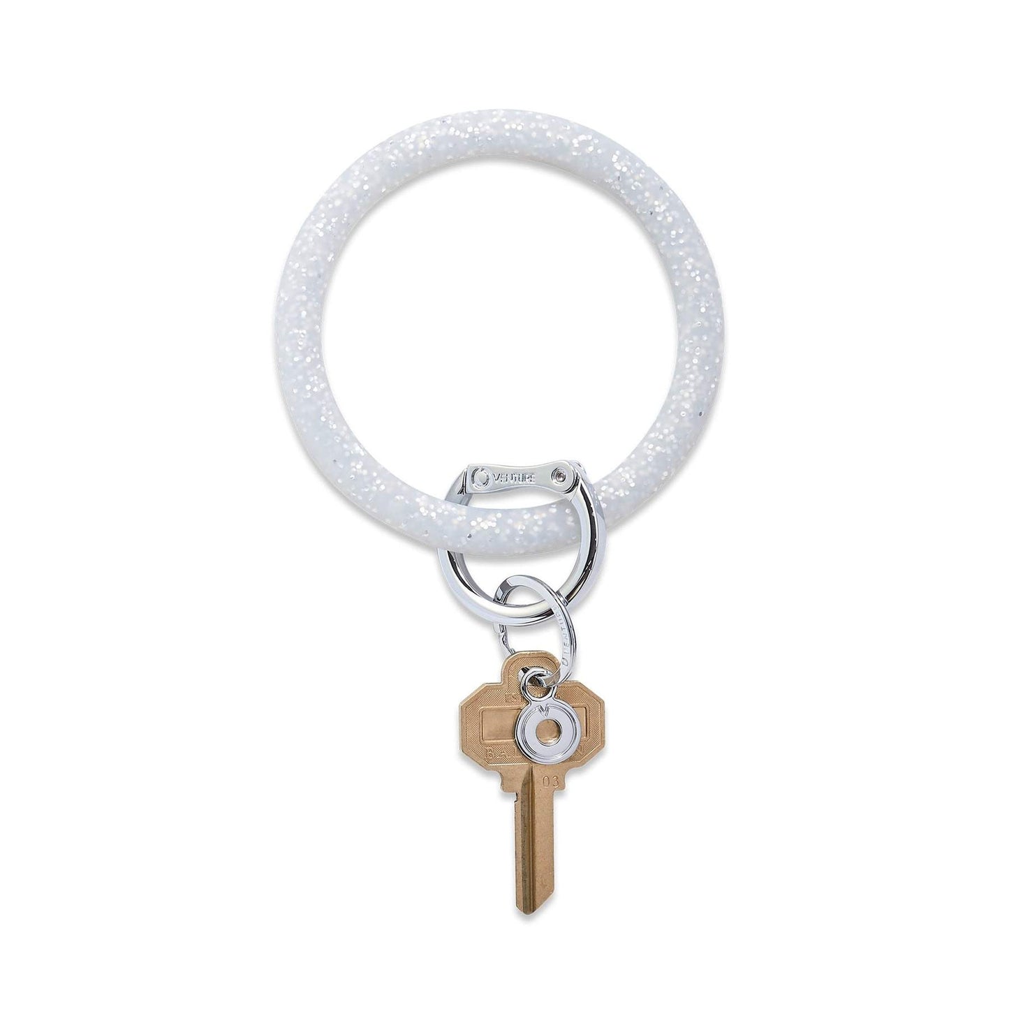 Big O Q-Silver Confetti Keyring