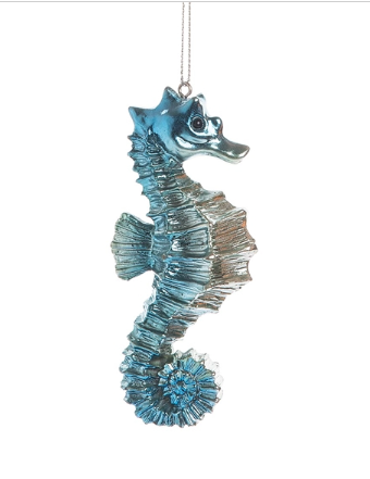 IRID BLUE SEAHORSE ORNAMENT