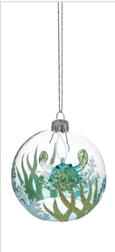SEA BOTTOM GLOBE ORNAMENT | Crab