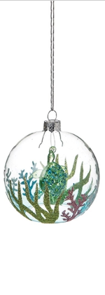 SEA BOTTOM GLOBE ORNAMENT | Turtle