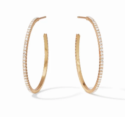 Windsor Hoop Gold Crystal | Medium