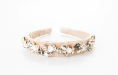 Phoebe Crystal Headband Ivory