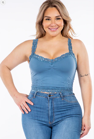 Seamless Crop Cami | Denim