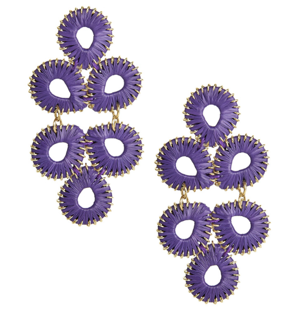 GINGER STRAW PURPLE EARRING